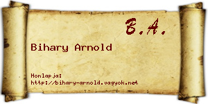 Bihary Arnold névjegykártya