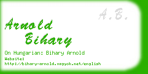 arnold bihary business card